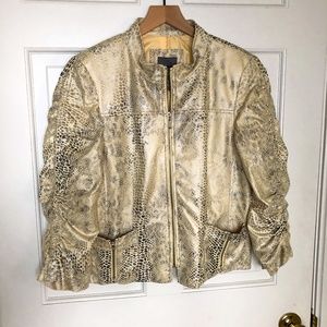Antracite by MUSE Snakeskin Bomber Jacket Size 10